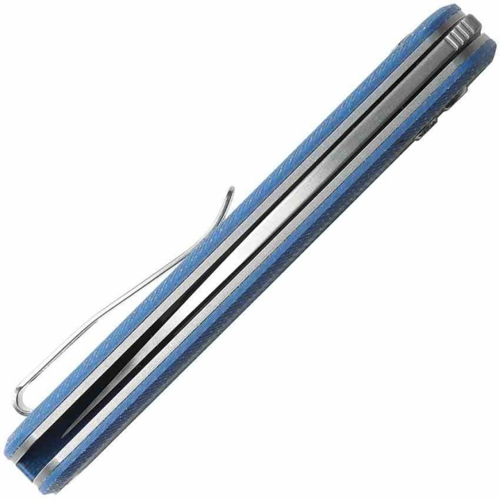Couteau Vosteed Corgi Blue Lame Acier 14C28N Stonewash Manche Micarta IKBS Trek Lock Clip VOSCGVTML - Livraison Gratuite