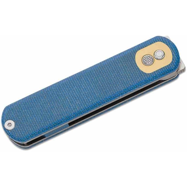 Couteau Vosteed Corgi Blue Lame Acier 14C28N Stonewash Manche Micarta IKBS Trek Lock Clip VOSCGVTML - Livraison Gratuite