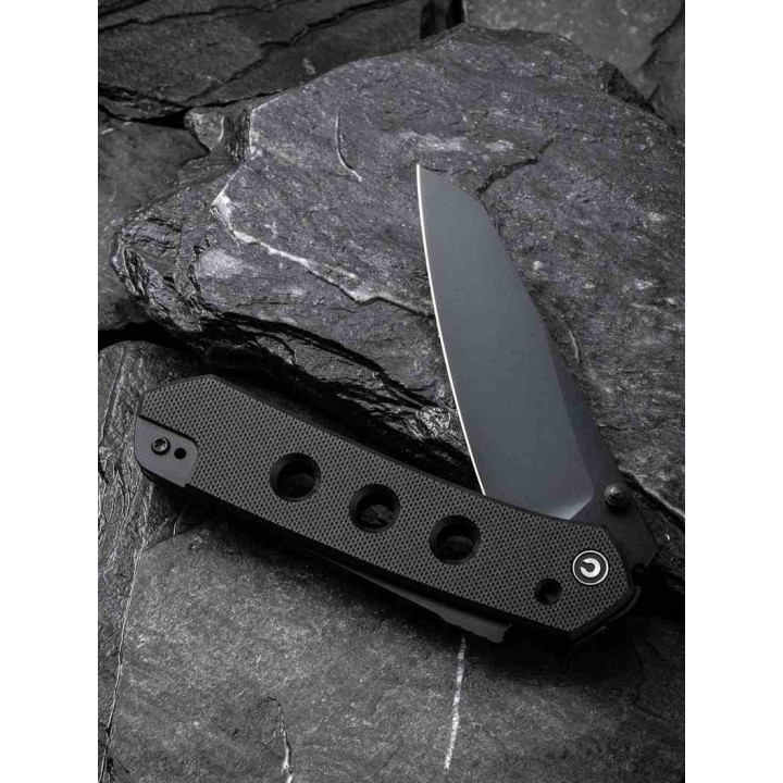 Couteau CIVIVI Vision FG Black Lame Nitro-V Black Reverse Tanto Manche G10 IKBS Superlock Clip CIVC220361 - Livraison Gratuite