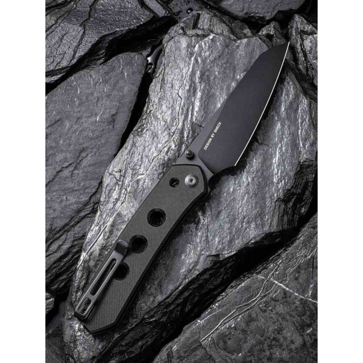 Couteau CIVIVI Vision FG Black Lame Nitro-V Black Reverse Tanto Manche G10 IKBS Superlock Clip CIVC220361 - Livraison Gratuite