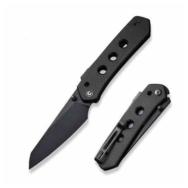 Couteau CIVIVI Vision FG Black Lame Nitro-V Black Reverse Tanto Manche G10 IKBS Superlock Clip CIVC220361 - Livraison Gratuite