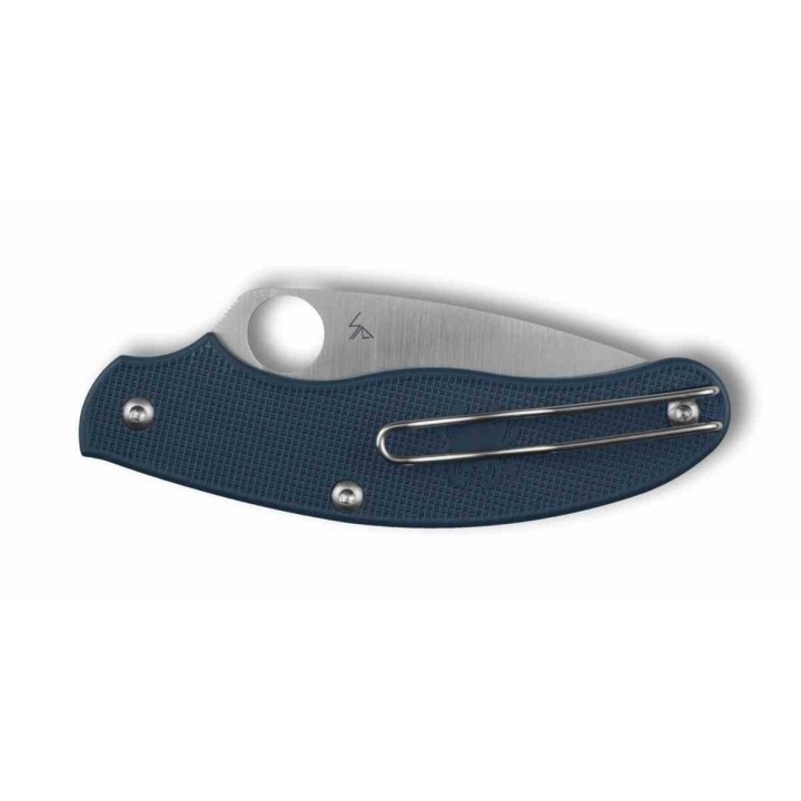 Couteau Spyderco UK Penknife Lame Acier CPM-SPY27 Manche Blue FRN Slipjoint Clip Made USA SC94PCBL - Livraison Gratuite
