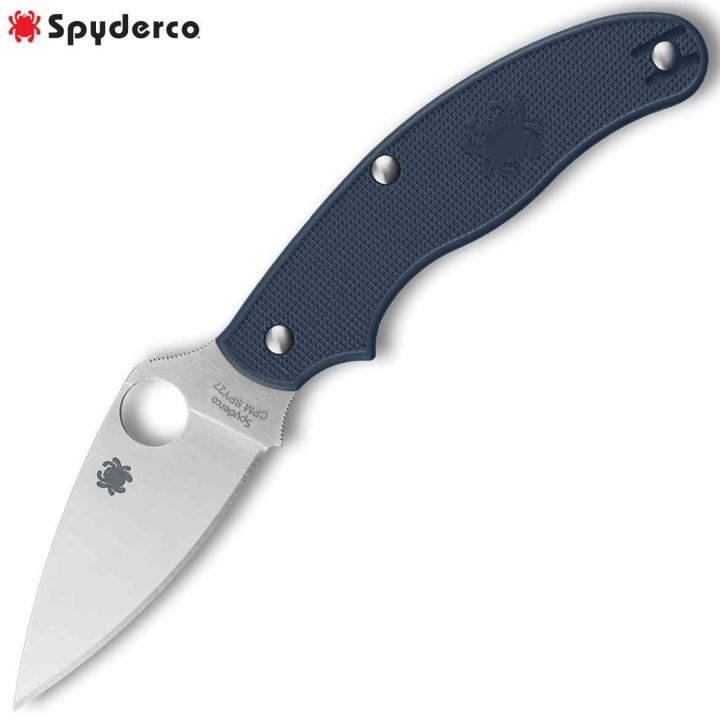 Couteau Spyderco UK Penknife Lame Acier CPM-SPY27 Manche Blue FRN Slipjoint Clip Made USA SC94PCBL - Livraison Gratuite