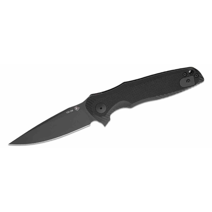 Couteau Spartan Blades POROS Black Lame Acier 154CM Drop Point Manche G10 LinerLock Clip SBSFBL11BK - Livraison Gratuite