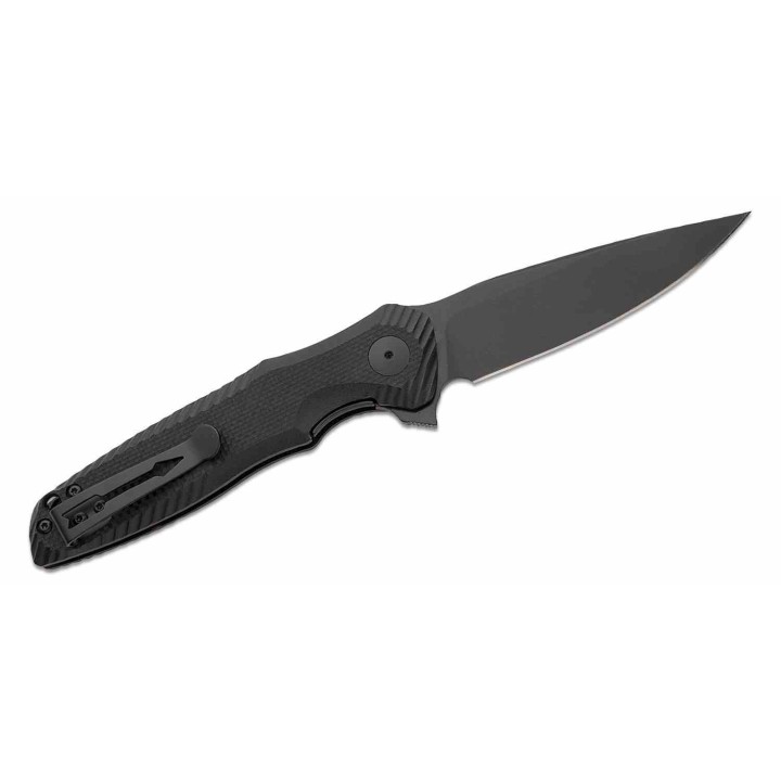 Couteau Spartan Blades POROS Black Lame Acier 154CM Drop Point Manche G10 LinerLock Clip SBSFBL11BK - Livraison Gratuite