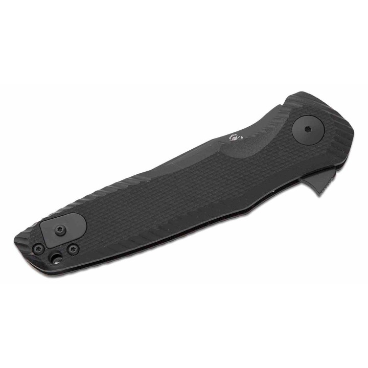 Couteau Spartan Blades POROS Black Lame Acier 154CM Drop Point Manche G10 LinerLock Clip SBSFBL11BK - Livraison Gratuite