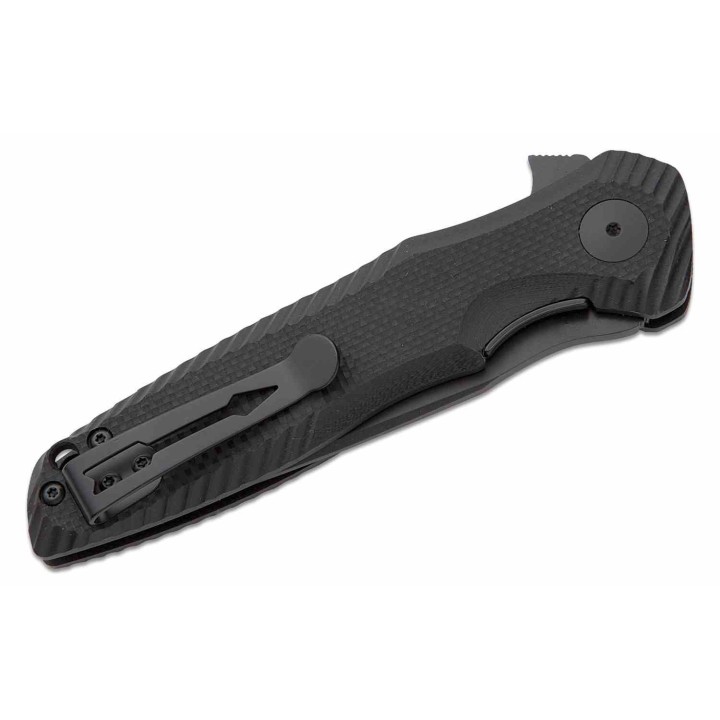 Couteau Spartan Blades POROS Black Lame Acier 154CM Drop Point Manche G10 LinerLock Clip SBSFBL11BK - Livraison Gratuite
