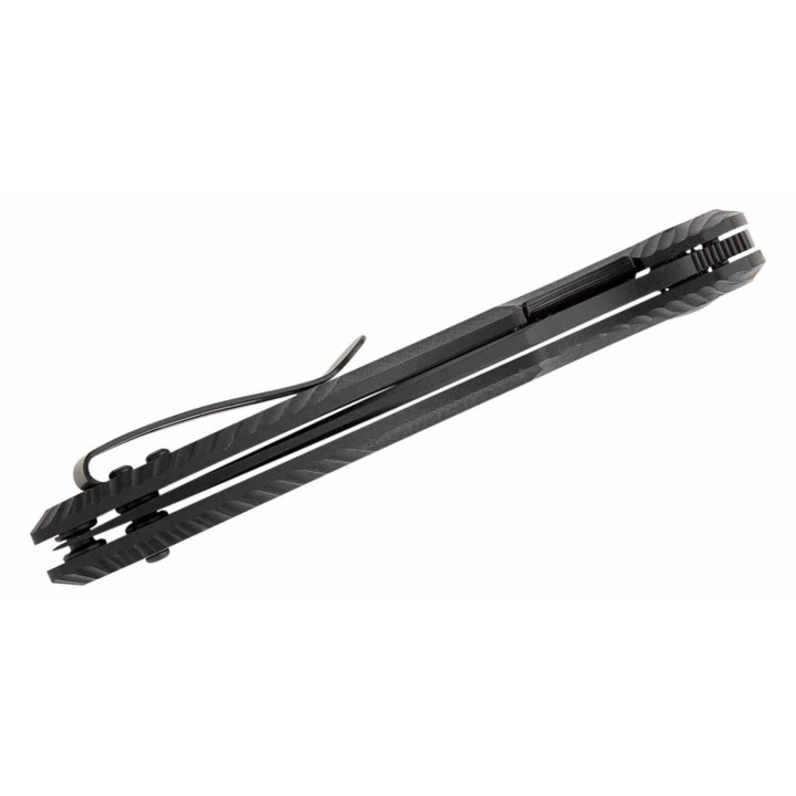 Couteau Spartan Blades POROS Black Lame Acier 154CM Drop Point Manche G10 LinerLock Clip SBSFBL11BK - Livraison Gratuite
