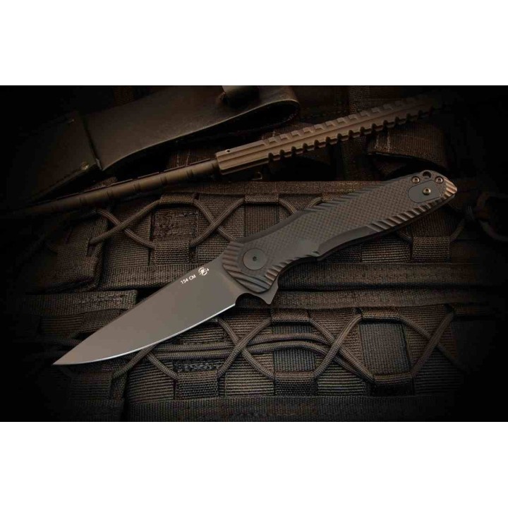 Couteau Spartan Blades POROS Black Lame Acier 154CM Drop Point Manche G10 LinerLock Clip SBSFBL11BK - Livraison Gratuite