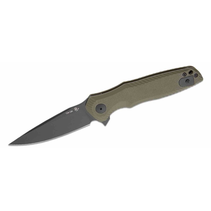 Couteau Spartan Blades POROS OD Green Lame Acier 154CM Drop Point Manche G10 LinerLock Clip SBSFBL11GR - Livraison Gratuite