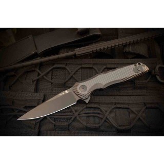 Couteau Spartan Blades POROS Lame Acier 154CM Manche G10/Fibre Carbone LinerLock Clip SBSFBL11CF - Livraison Gratuite