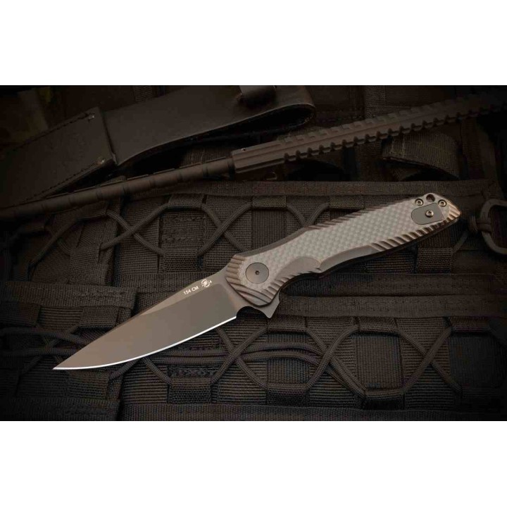 Couteau Spartan Blades POROS Lame Acier 154CM Manche G10/Fibre Carbone LinerLock Clip SBSFBL11CF - Livraison Gratuite