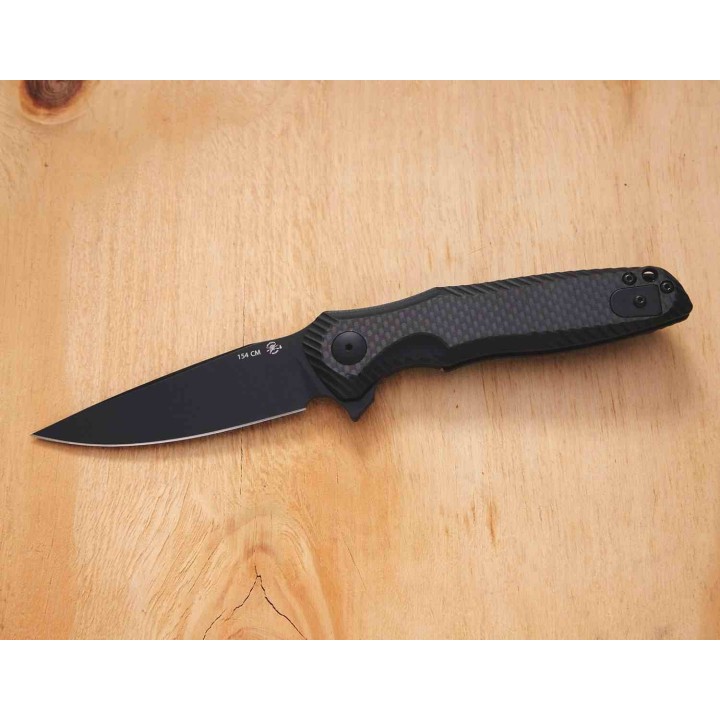Couteau Spartan Blades POROS Lame Acier 154CM Manche G10/Fibre Carbone LinerLock Clip SBSFBL11CF - Livraison Gratuite