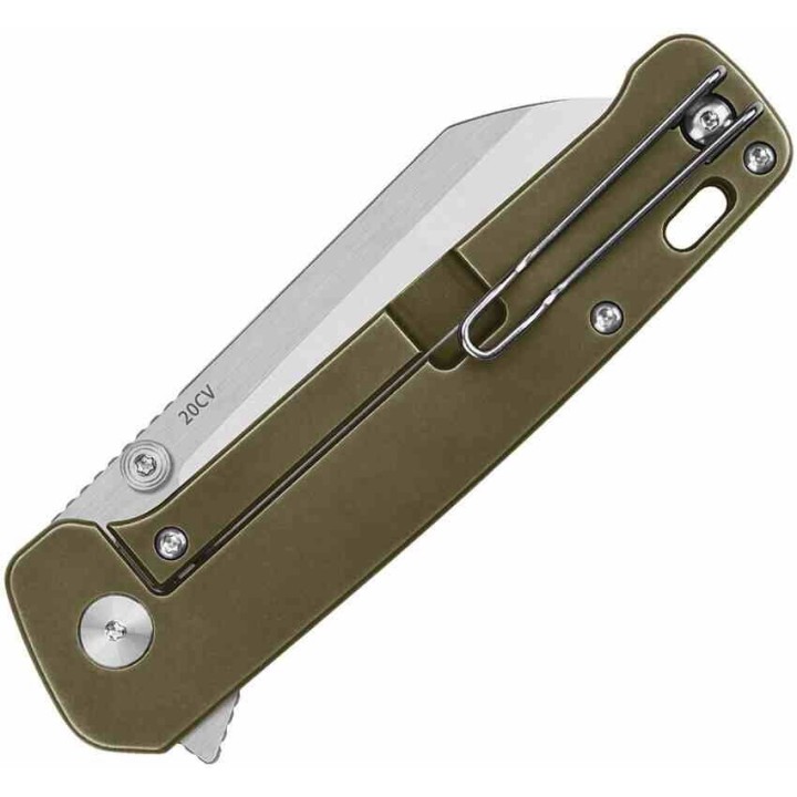 Couteau QSP Penguin Plus Bronze Lame Acier CPM-20CV Manche Titane IKBS Framelock Clip QS130XLB2 - Livraison Gratuite