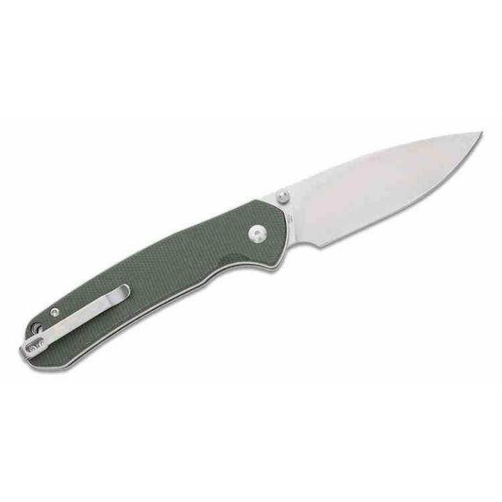 Couteau CJRB Large Pyrite Od Green Lame Acier AR-RPM9 Manche Micarta IKBS Button Lock J1925LODG - Livraison Gratuite