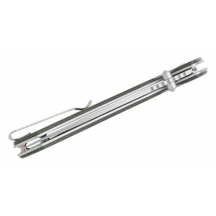 Couteau CJRB Large Pyrite Od Green Lame Acier AR-RPM9 Manche Micarta IKBS Button Lock J1925LODG - Livraison Gratuite