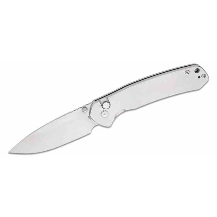 Couteau CJRB Large Pyrite Steel Lame Acier AR-RPM9 Manche Steel IKBS Button Lock J1925LST - Livraison Gratuite