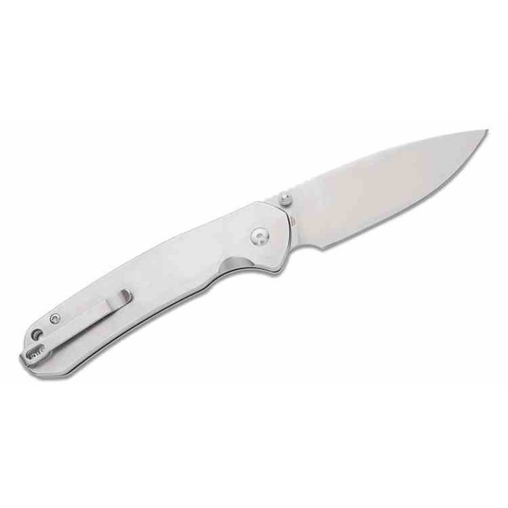 Couteau CJRB Large Pyrite Steel Lame Acier AR-RPM9 Manche Steel IKBS Button Lock J1925LST - Livraison Gratuite