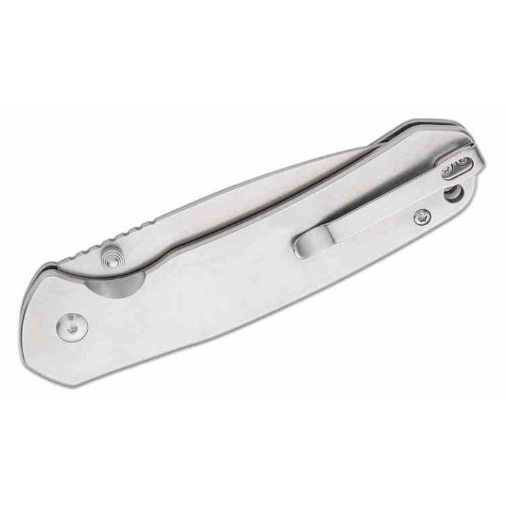 Couteau CJRB Large Pyrite Steel Lame Acier AR-RPM9 Manche Steel IKBS Button Lock J1925LST - Livraison Gratuite