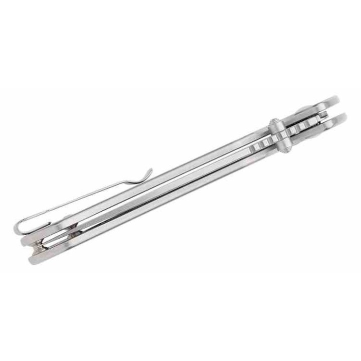 Couteau CJRB Large Pyrite Steel Lame Acier AR-RPM9 Manche Steel IKBS Button Lock J1925LST - Livraison Gratuite