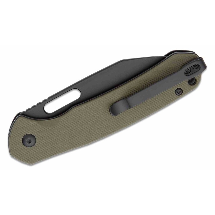 Couteau CJRB Pyrite Wharncliffe Od Green Lame Acier AR-RPM9 Black Manche G10 Button Lock IKBS J1925ABGN - Livraison Gratuite