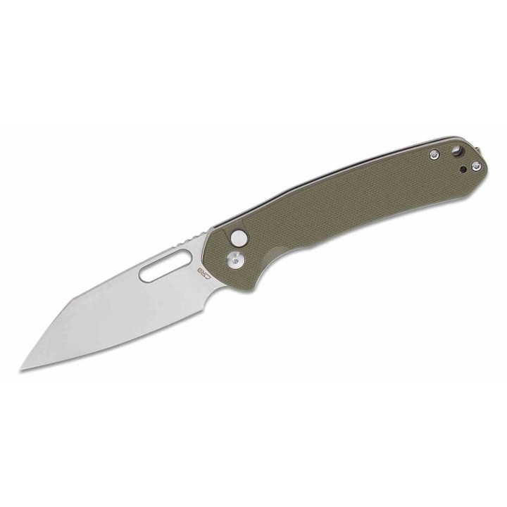 Couteau CJRB Pyrite Wharncliffe Od Green Lame Acier AR-RPM9 SW Manche G10 Button Lock IKBS Clip J1925AGN - Livraison Gratuite
