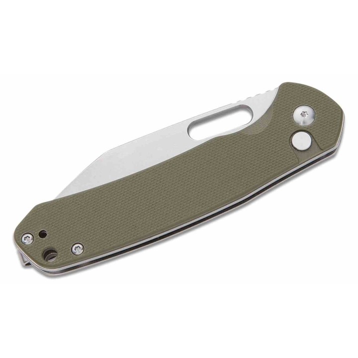 Couteau CJRB Pyrite Wharncliffe Od Green Lame Acier AR-RPM9 SW Manche G10 Button Lock IKBS Clip J1925AGN - Livraison Gratuite