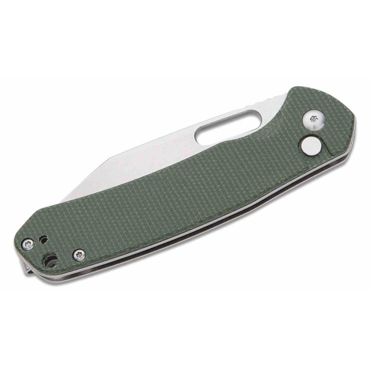 Couteau CJRB Pyrite Wharncliffe Od Green Lame Acier AR-RPM9 Manche Micarta Button Lock IKBS Clip J1925AMGN - Livraison Gratuite