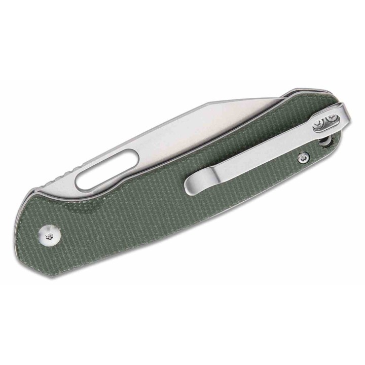 Couteau CJRB Pyrite Wharncliffe Od Green Lame Acier AR-RPM9 Manche Micarta Button Lock IKBS Clip J1925AMGN - Livraison Gratuite