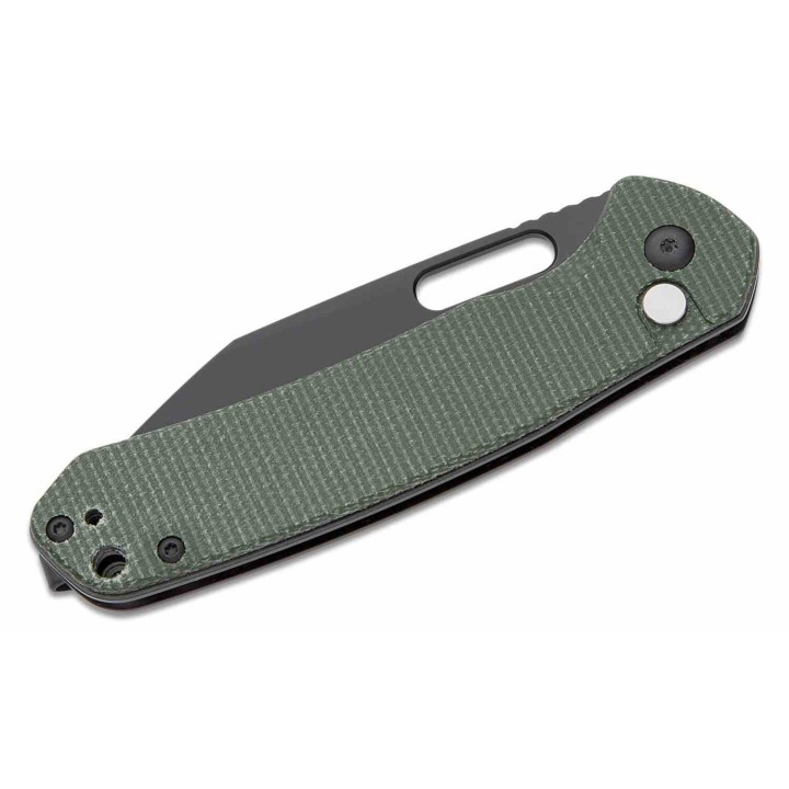Couteau CJRB Pyrite Wharncliffe Od Green Lame Acier AR-RPM9 Black Manche Micarta Button Lock J1925ABMGN - Livraison Gratuite