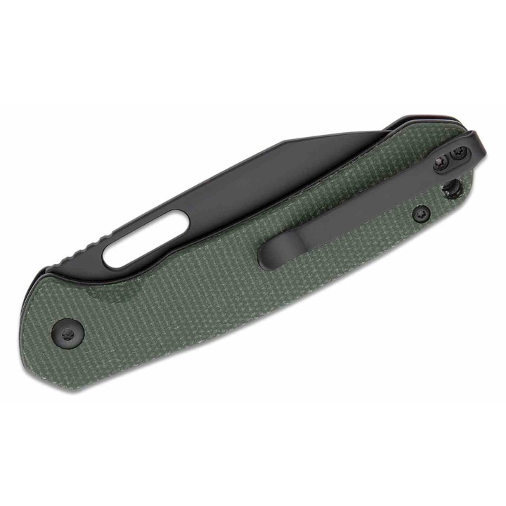 Couteau CJRB Pyrite Wharncliffe Od Green Lame Acier AR-RPM9 Black Manche Micarta Button Lock J1925ABMGN - Livraison Gratuite