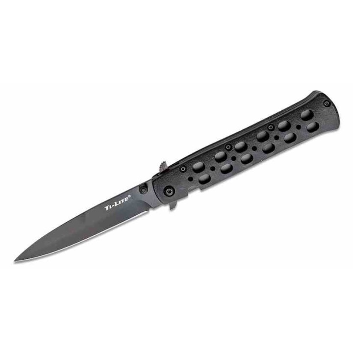 Couteau Cold Steel Ti-Lite Black Lame Acier AUS-8 Manche Zy-Ex Black Liner Lock Clip CS26SPBKBK - Livraison Gratuite
