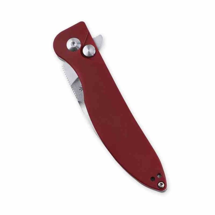 Couteau Kizer Sway Red Button Lock Lame Acier N690 Manche Micarta IKBS Clip KIV3566N4 - Livraison Gratuite