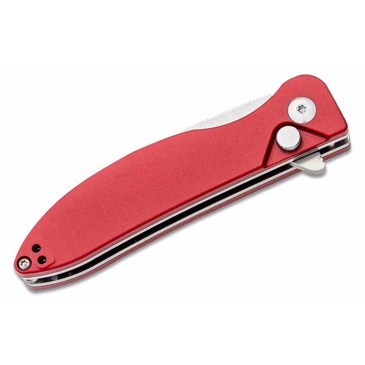 Couteau Kizer Sway Red Button Lock Lame Acier N690 Manche Micarta IKBS Clip KIV3566N4 - Livraison Gratuite