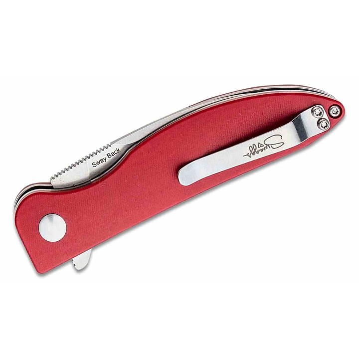 Couteau Kizer Sway Red Button Lock Lame Acier N690 Manche Micarta IKBS Clip KIV3566N4 - Livraison Gratuite