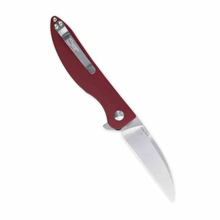 Couteau Kizer Sway Red Button Lock Lame Acier N690 Manche Micarta IKBS Clip KIV3566N4 - Livraison Gratuite