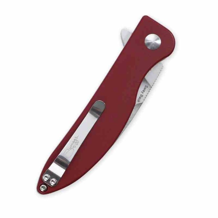 Couteau Kizer Sway Red Button Lock Lame Acier N690 Manche Micarta IKBS Clip KIV3566N4 - Livraison Gratuite