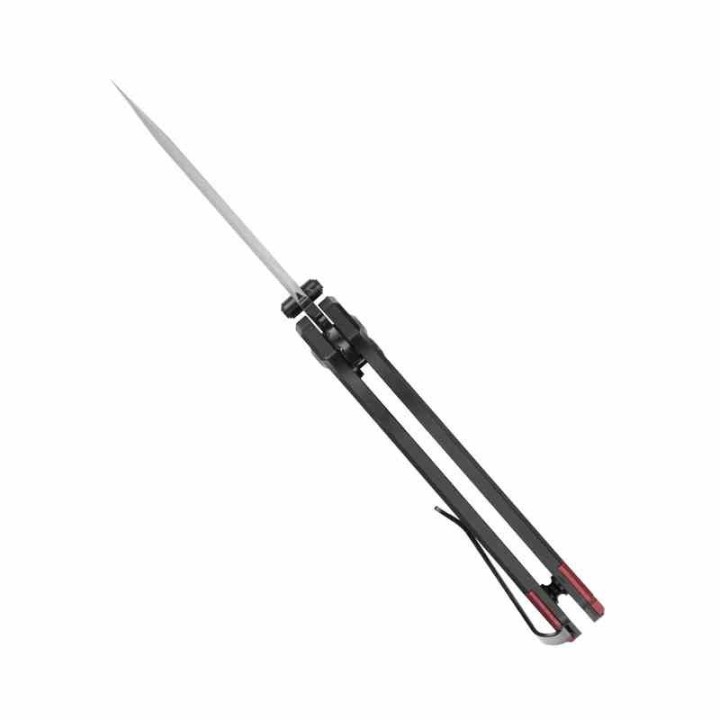 Couteau Kizer Hyper Button Lock Red/Black Lame Acier S35VN Drop Point Manche Aluminum IKBS Clip KI3632A2 - Livraison Gratuite