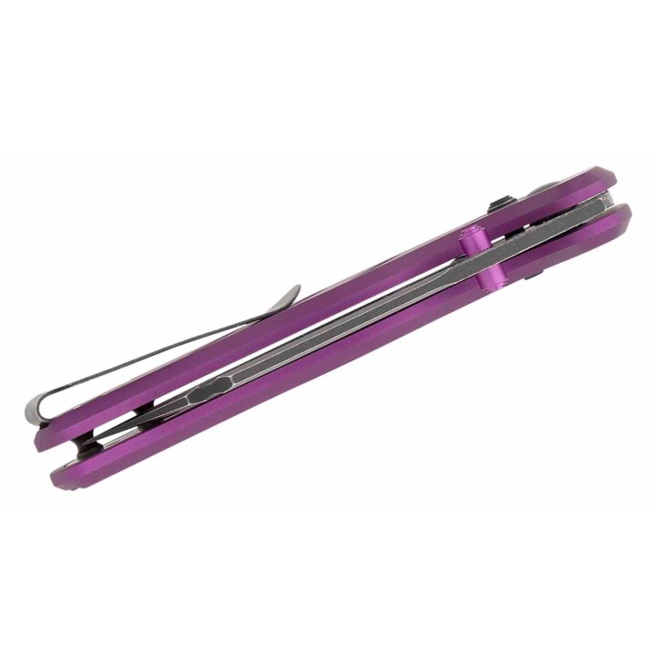 Couteau Kizer Sheepdog C01C Purple Lame Acier 154CM Manche Aluminium Clutch Lock Clip KIV4488AC1 - Livraison Gratuite