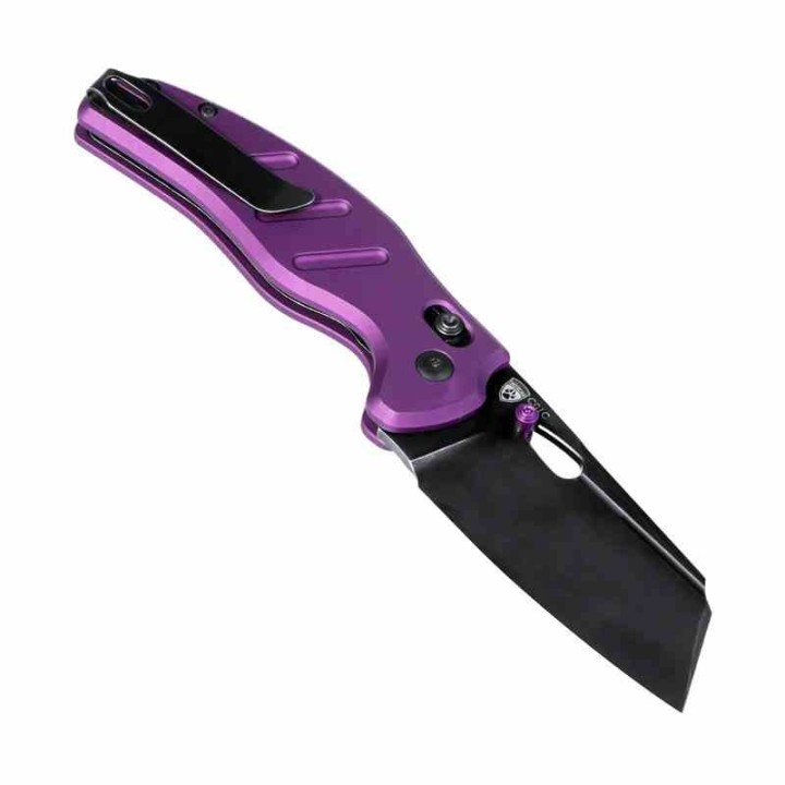 Couteau Kizer Sheepdog C01C Purple Lame Acier 154CM Manche Aluminium Clutch Lock Clip KIV4488AC1 - Livraison Gratuite