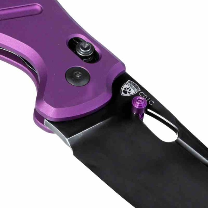 Couteau Kizer Sheepdog C01C Purple Lame Acier 154CM Manche Aluminium Clutch Lock Clip KIV4488AC1 - Livraison Gratuite