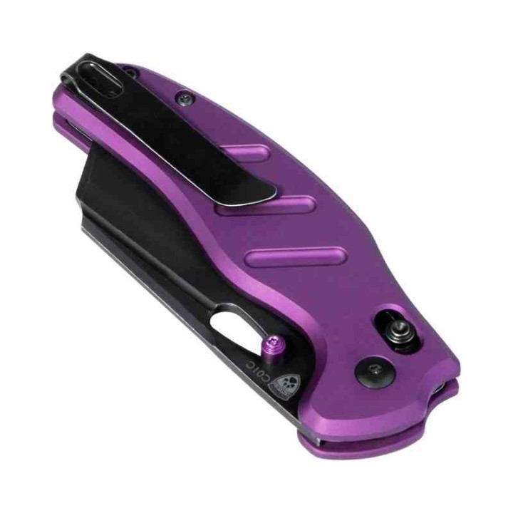 Couteau Kizer Sheepdog C01C Purple Lame Acier 154CM Manche Aluminium Clutch Lock Clip KIV4488AC1 - Livraison Gratuite