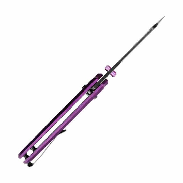 Couteau Kizer Sheepdog C01C Purple Lame Acier 154CM Manche Aluminium Clutch Lock Clip KIV4488AC1 - Livraison Gratuite