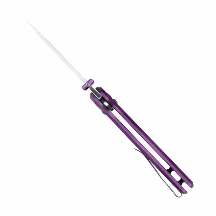 Couteau Kizer Sheepdog C01C Purple Lame Acier 154CM Manche Aluminium Clutch Lock Clip KIV4488AC1 - Livraison Gratuite