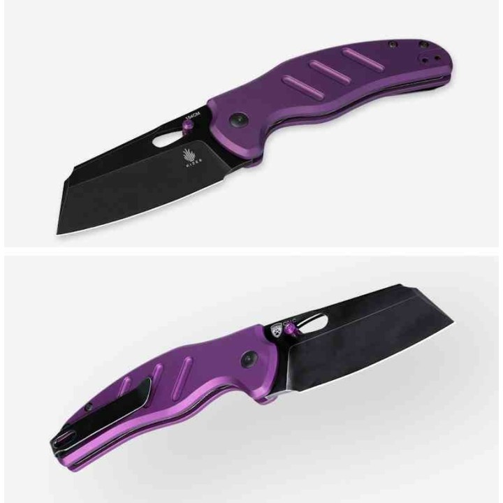 Couteau Kizer Sheepdog C01C Purple Lame Acier 154CM Manche Aluminium Clutch Lock Clip KIV4488AC1 - Livraison Gratuite