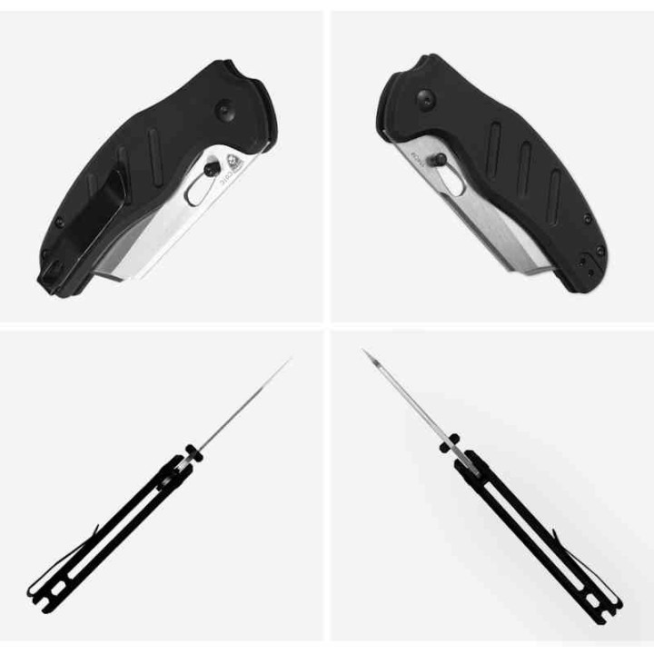 Couteau Kizer Sheepdog C01C Black Lame Acier 154CM Manche Alu IKBS Clutch Lock Clip KIV4488AC2 - Livraison Gratuite