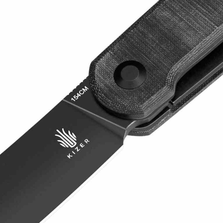 Couteau Kizer Cutlery Klipper Black Lame Acier 154CM Manche Micarta IKBS Linerlock Clip KIV3580C2 - Livraison Gratuite