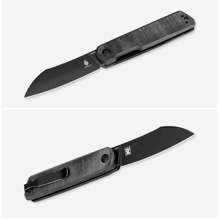 Couteau Kizer Cutlery Klipper Black Lame Acier 154CM Manche Micarta IKBS Linerlock Clip KIV3580C2 - Livraison Gratuite