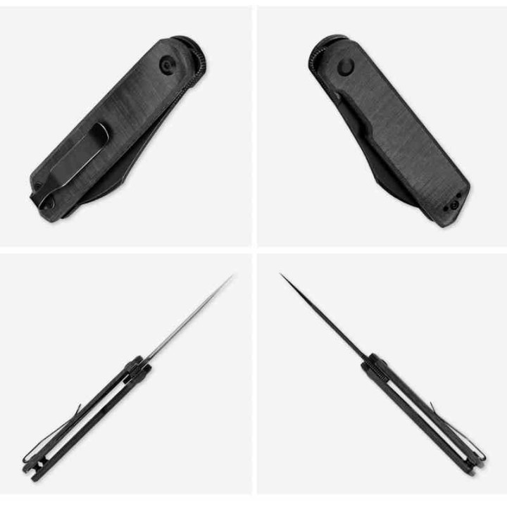 Couteau Kizer Cutlery Klipper Black Lame Acier 154CM Manche Micarta IKBS Linerlock Clip KIV3580C2 - Livraison Gratuite