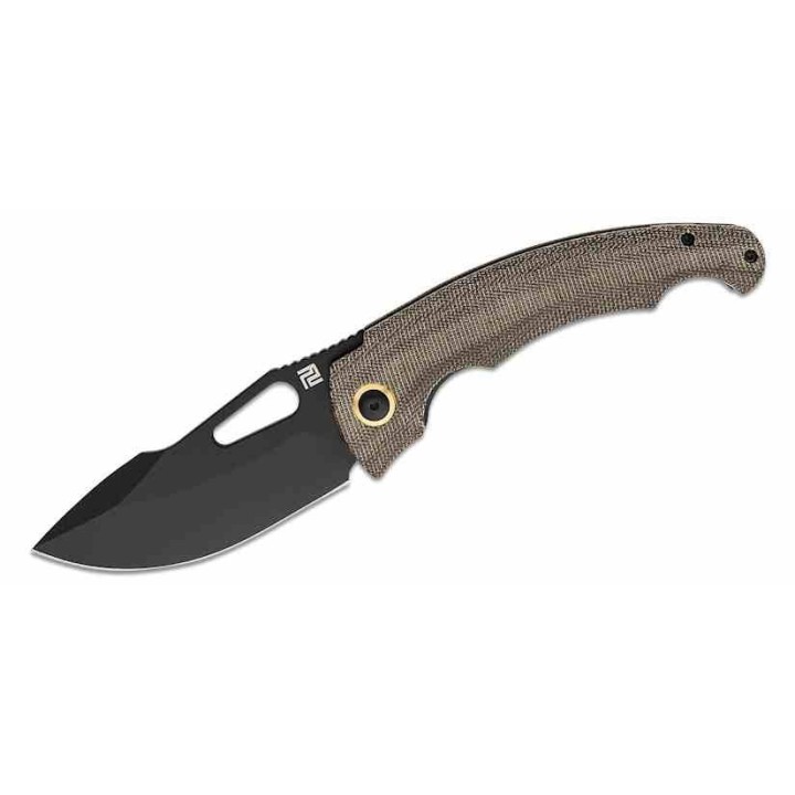 Couteau Artisan Xcellerator OD Green Lame Acier AR-RPM9 Black Manche Micarta IKBS Clip Titane ATZ1860PBODG - Livraison Gratuite